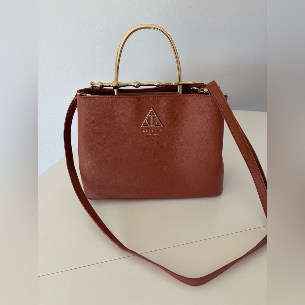Loungefly Harry Potter Deathly Hallows Elder Wand Cognac Structured‎ Handbag - Picture 2 of 15